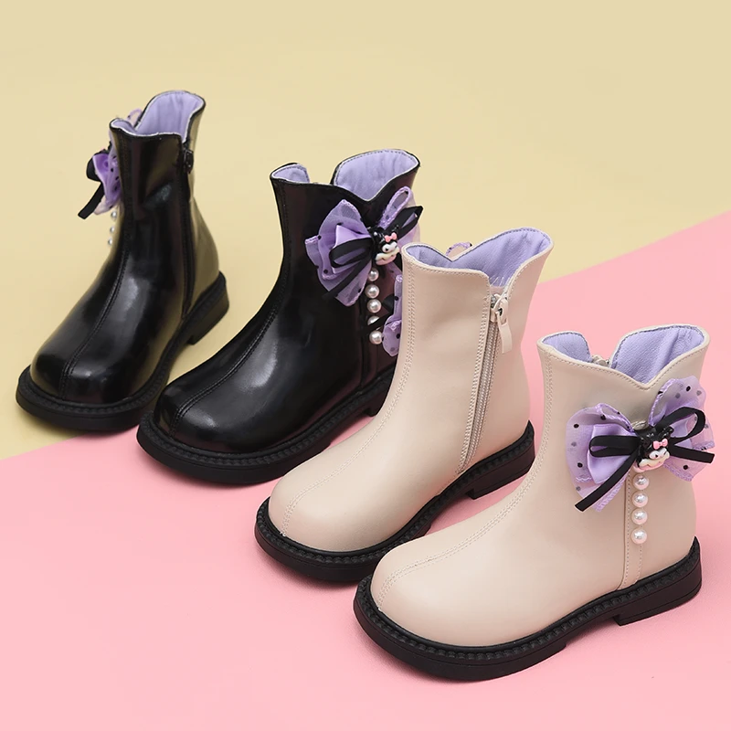 蜡比小星靴子儿童公主靴2025春季新款女孩秋冬加绒库洛米二棉短靴