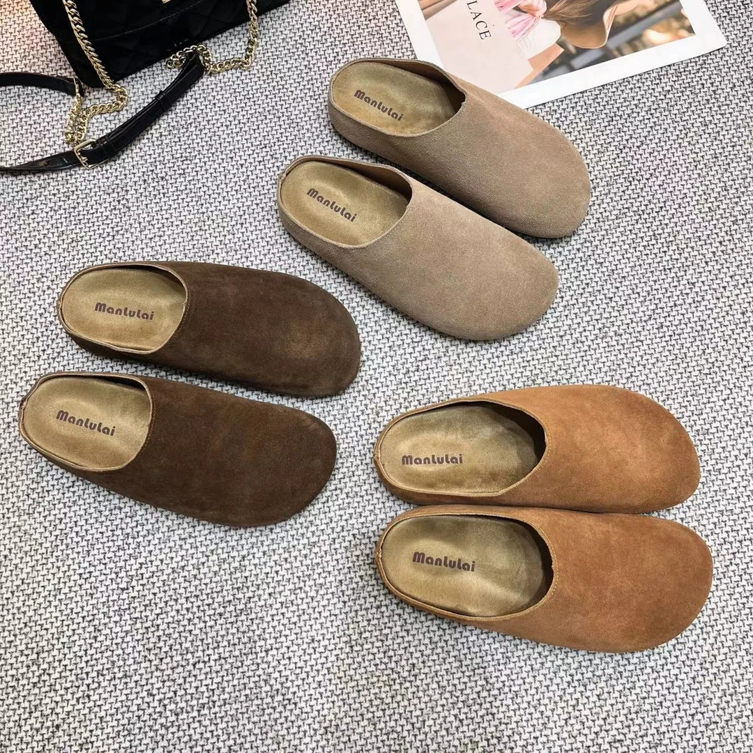 2024秋冬法式复古包头勃肯休闲百搭半拖