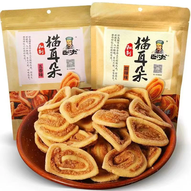 【临期食品】卧龙猫耳朵香脆零食甜辣味62g休闲办公网红追剧即食品