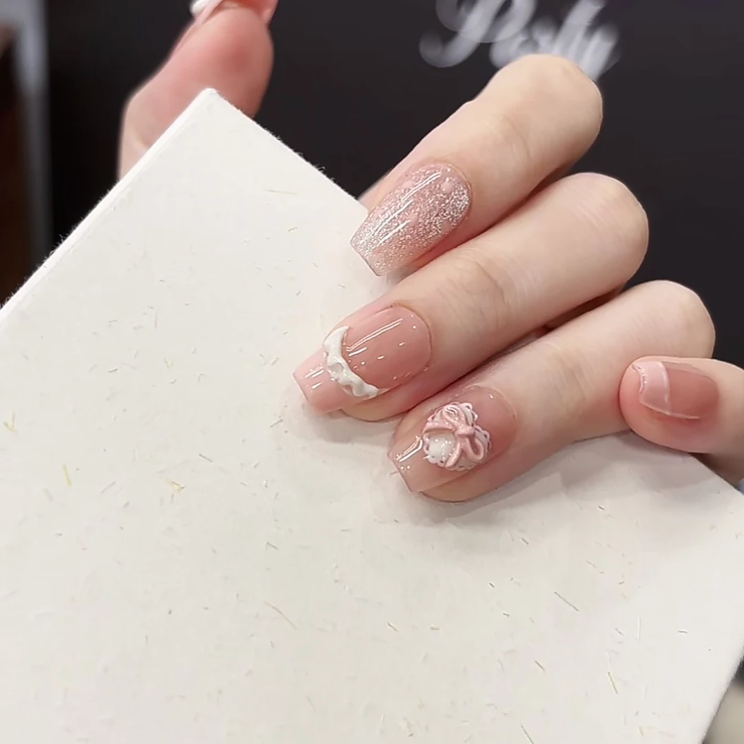 上新【蓝色蝴蝶结】MAOMAO重工纯手工穿戴甲穿戴式