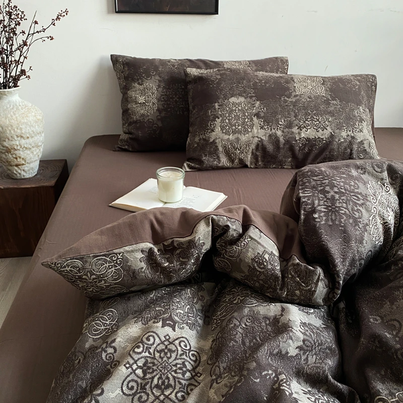 欧式高端色织提花四件套纯棉全棉加厚柔软被套床单床品床笠款民宿