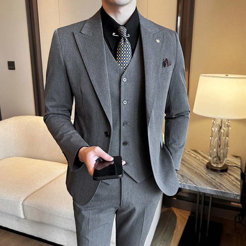 轻熟风休闲大码单西服男韩版修身一粒扣外套通勤商务小西装潮牌