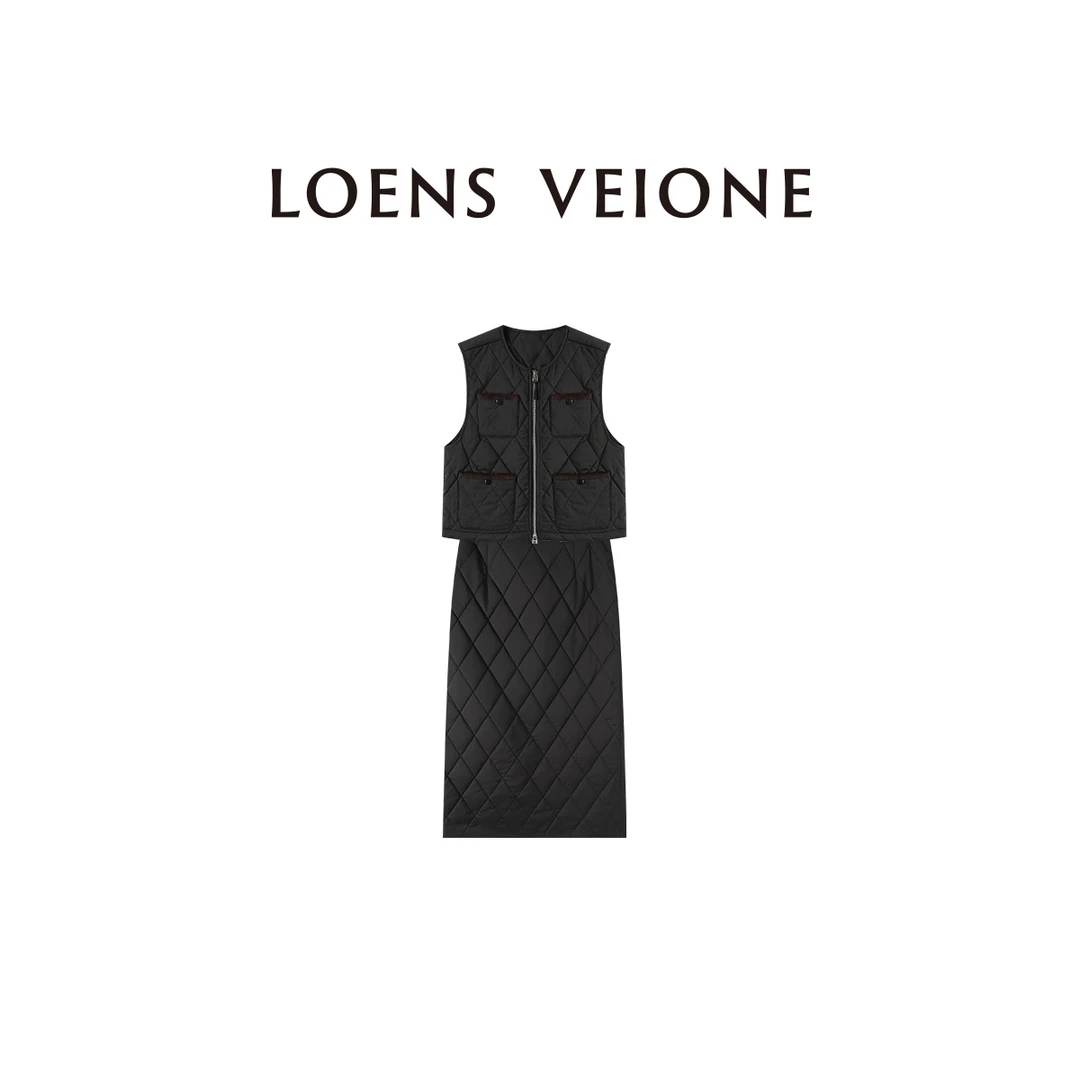 LOENSVEIONE/路斯威亚 轻奢时尚款带夹层女士无袖套装24CVDD0098N