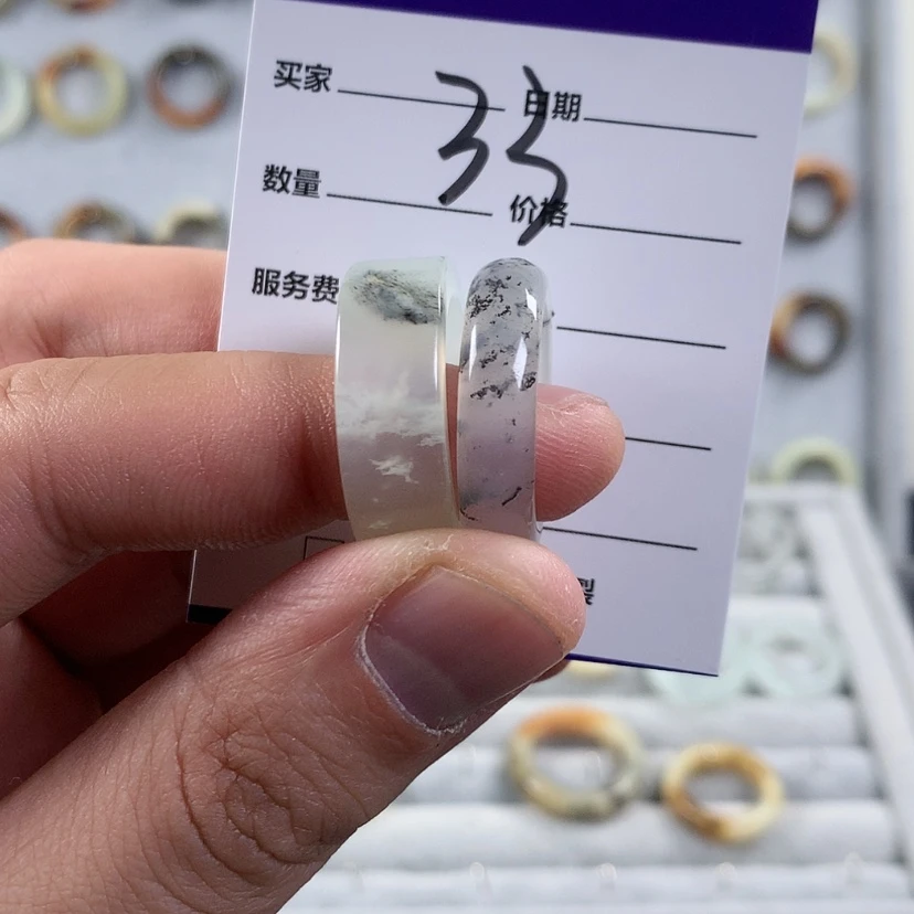 【闪购商品】蛇纹石玉戒指未镶嵌王**.直径19