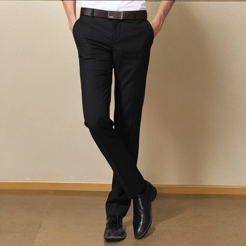 韩版修身直筒西裤男商务青年垂感职业西装裤时尚百搭免烫休闲男裤