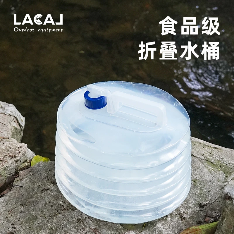 户外缩便携式PE折叠水袋伸缩水桶食品级车载装蓄水箱带龙头储水桶