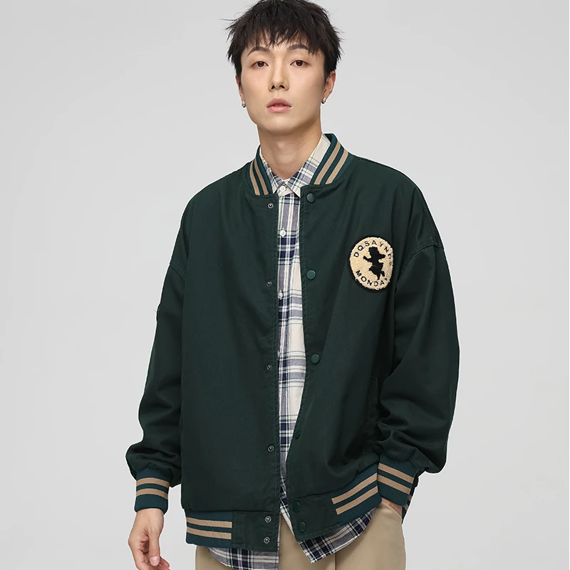 牛仔夹克男2024年春秋季新款立领长袖潮牌棒球服休闲纯棉牛仔外套