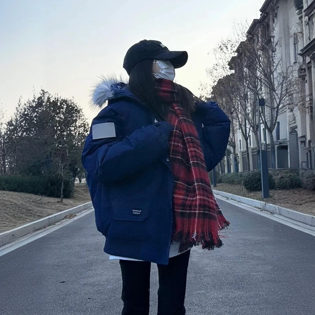 美式工装派克服2025年冬季新款棉服女设计感宽松加厚情侣装外套潮