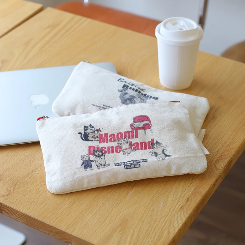 帆布平口袋杂物包电源小包