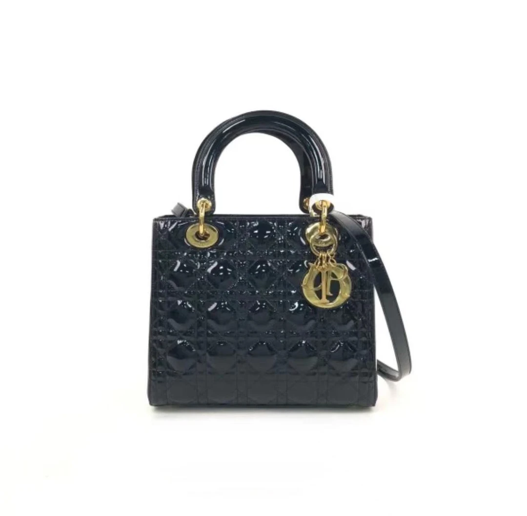 99新 DIOR/迪奥 【尹杰专属】迪奥五格漆皮手拎戴妃包