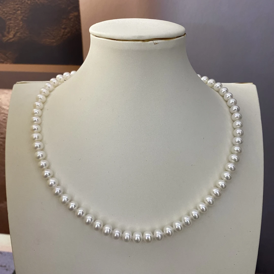 6.5-7.5mm淡水无核珍珠项链 近圆基本无瑕