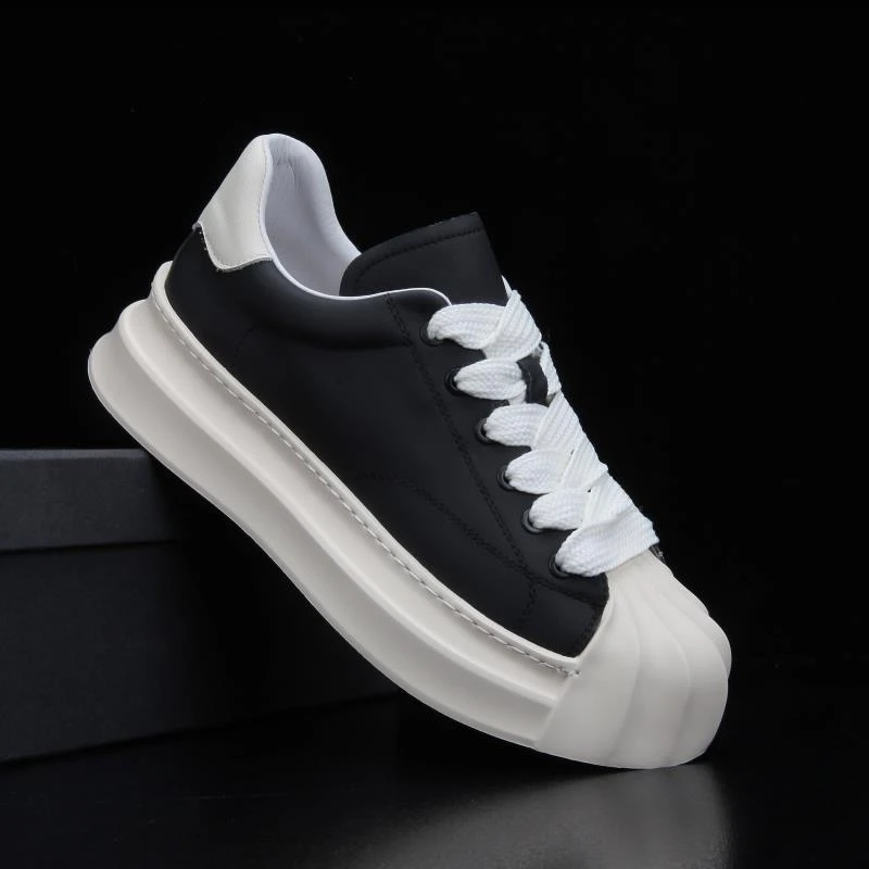贝壳头男鞋潮鞋2023春季新款男鞋百搭休闲鞋男厚底轻便单鞋小白鞋