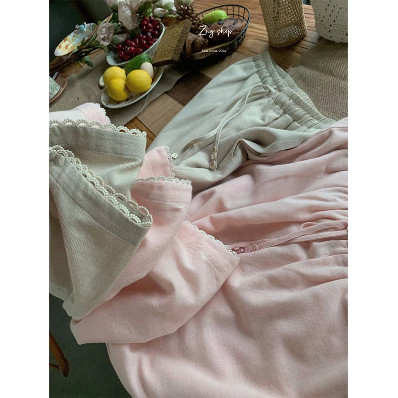 ZNG SHOP女装“扣子派对”设计感扣子与花边阔腿裤