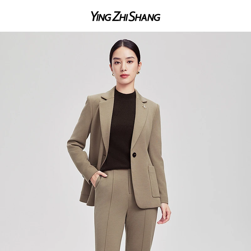 赢智尚2024秋冬新款时尚显瘦高档绵羊毛西装套装女商务ZA-ZA02078