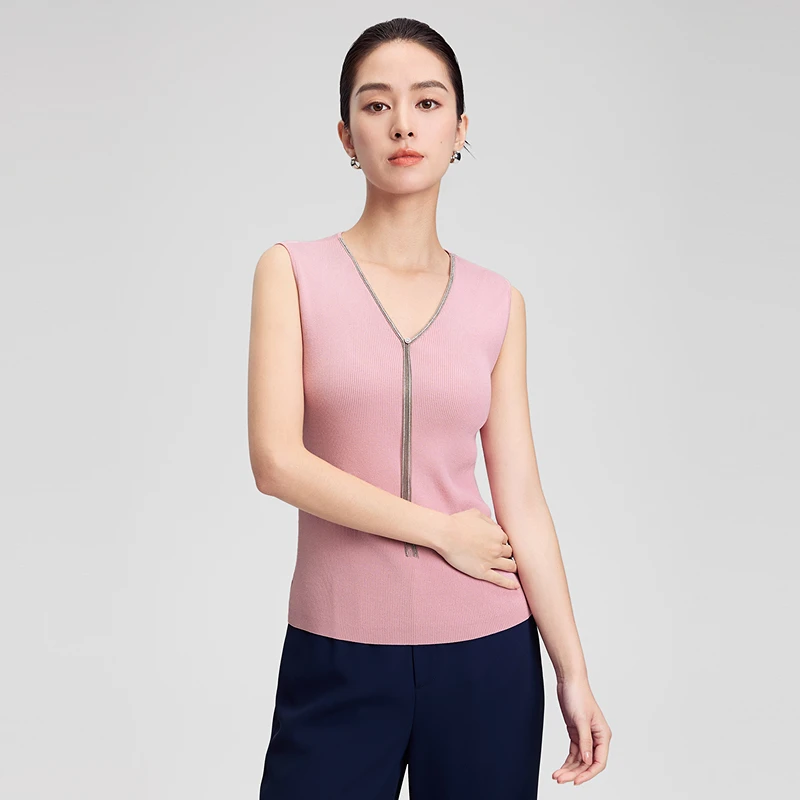 赢智尚2024夏季女背心打底新款无袖针织背心女士透气ZZ00409
