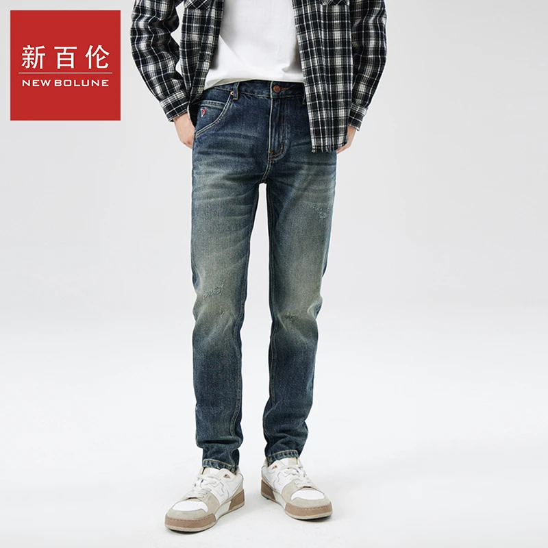 新百伦男裤牛仔裤气质爆款春季款高级男士工装男款轻奢款网红男装