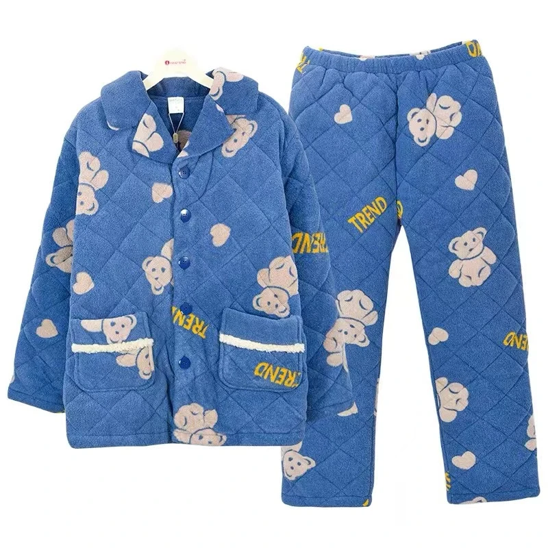 玛伦萨新品男士卡通动漫杨梅绒加厚时尚家居服两件套装