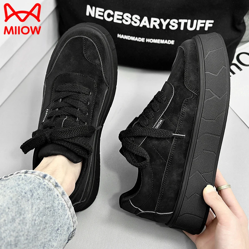 猫人男鞋新款夏季运动休闲低帮布鞋青少年轻便防滑经典黑色潮鞋