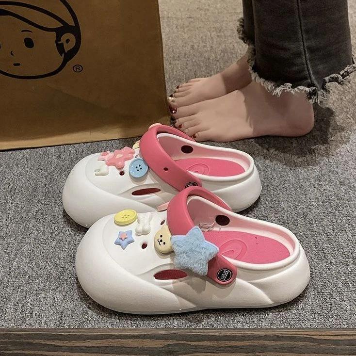 高颜值DIY洞洞鞋SHXH女款夏季可爱时尚居家户外防滑厚底舒【刚泽】