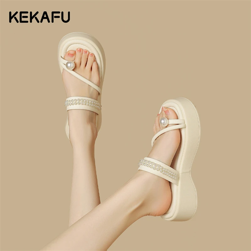 珂卡芙罗马平底凉鞋女款夏季2025新款时尚外穿软底休闲百搭凉拖鞋