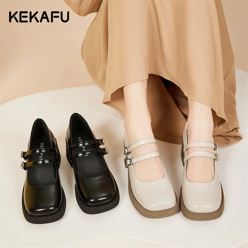 珂卡芙玛丽珍女鞋2025年新款秋季日系jk单鞋法式百搭厚底小皮鞋女