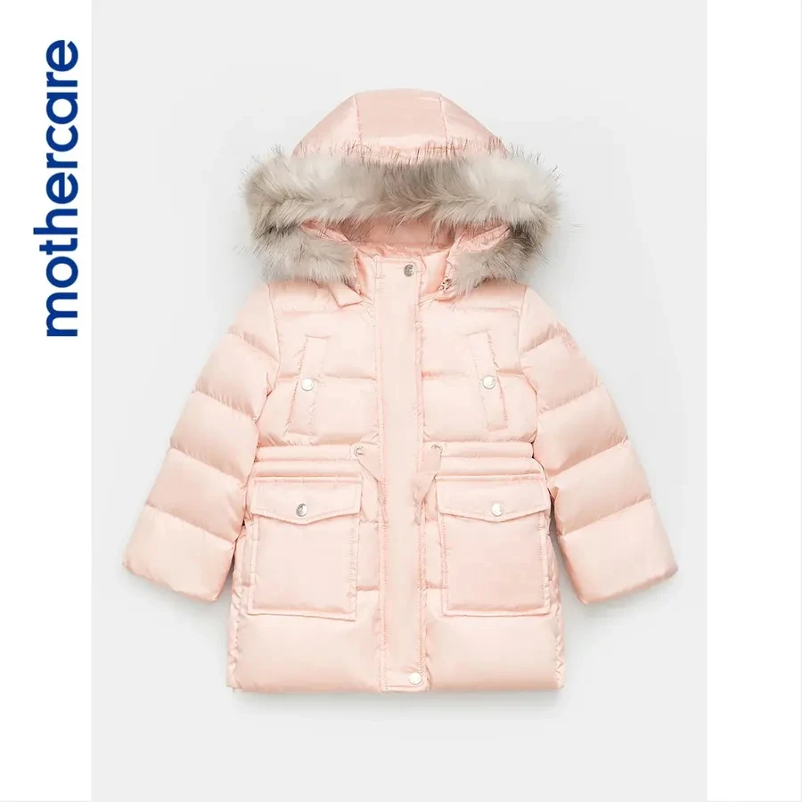 好孩子旗下MC童装羽绒服女童连帽(可拆卸)冬季中长款保暖外套中童