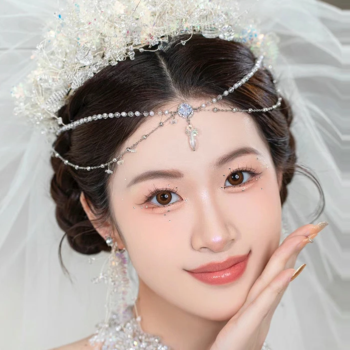 头饰额头链波西米亚异域风古风公主额饰新娘发饰沙滩链饰品额头链