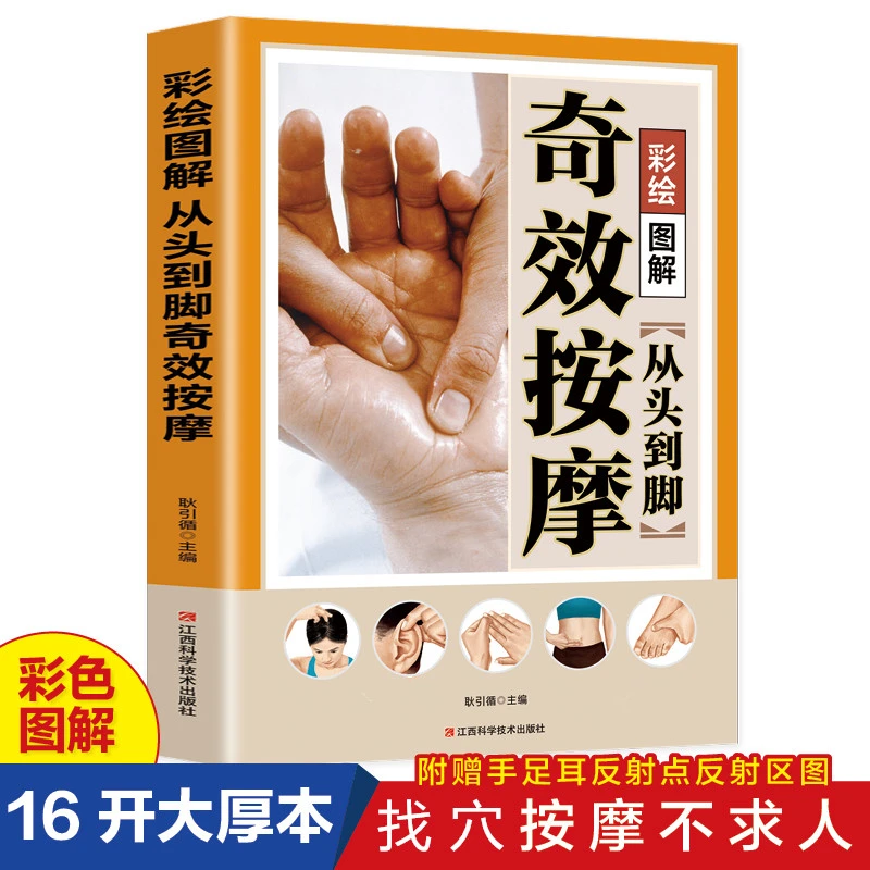 彩绘图解 从头到脚奇效按摩 实用按摩大全人体经络穴位按摩手法书