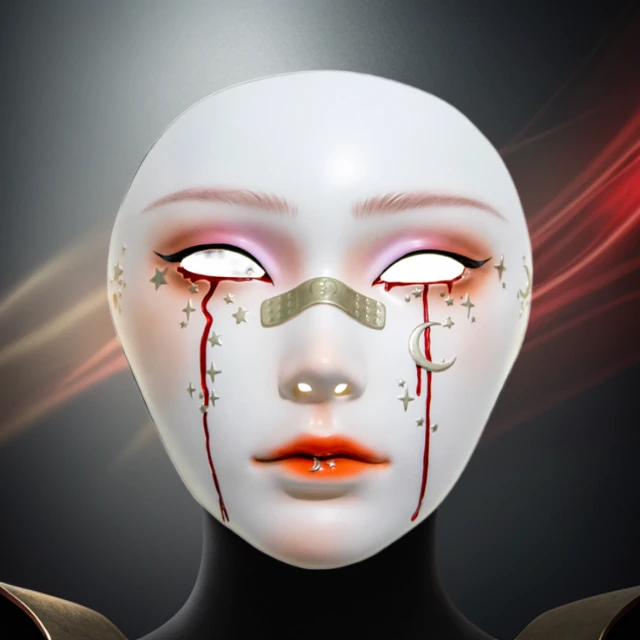 魂作物古风京剧覆面 面具全脸女cos汉服二次元山鬼艺术万圣节舞会