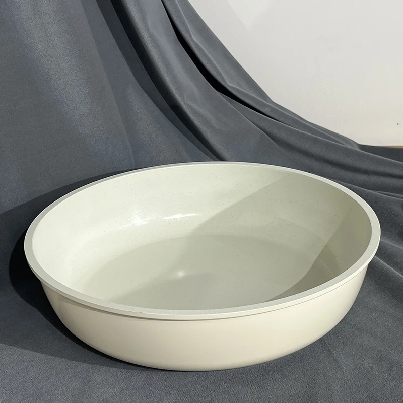 【粉丝专属】麦饭石煎锅不粘锅28cm白不带手柄（微瑕，介意勿拍）