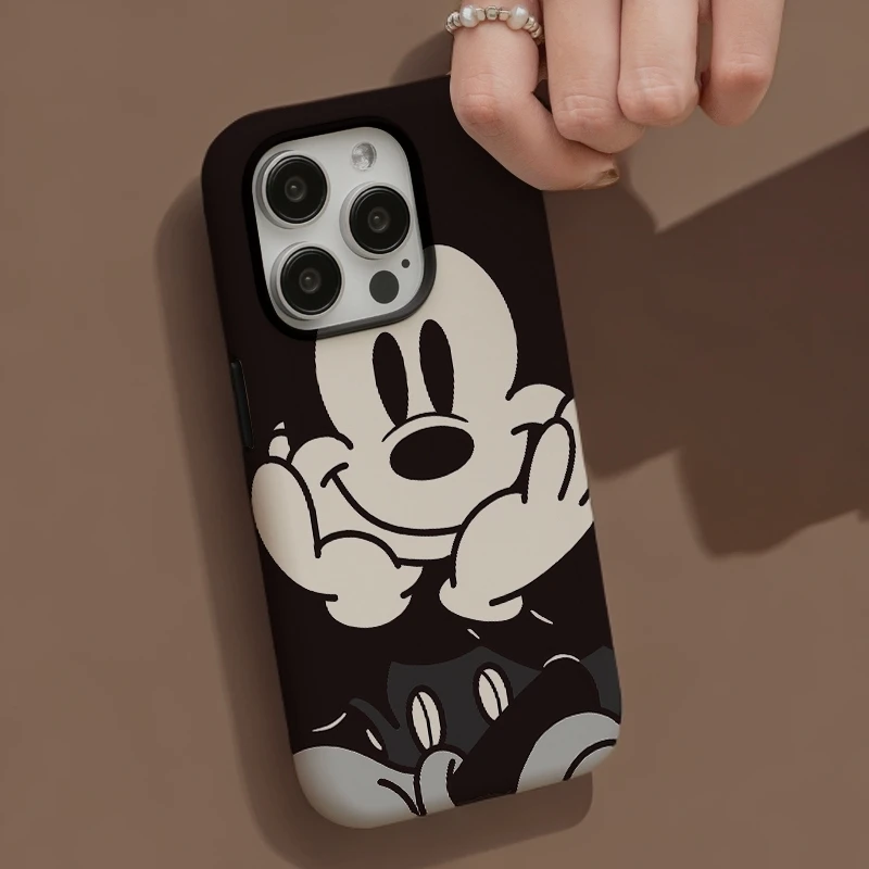 【黑白米奇】菲林二合一适用苹果16promax手机壳iphone13/4套15防摔