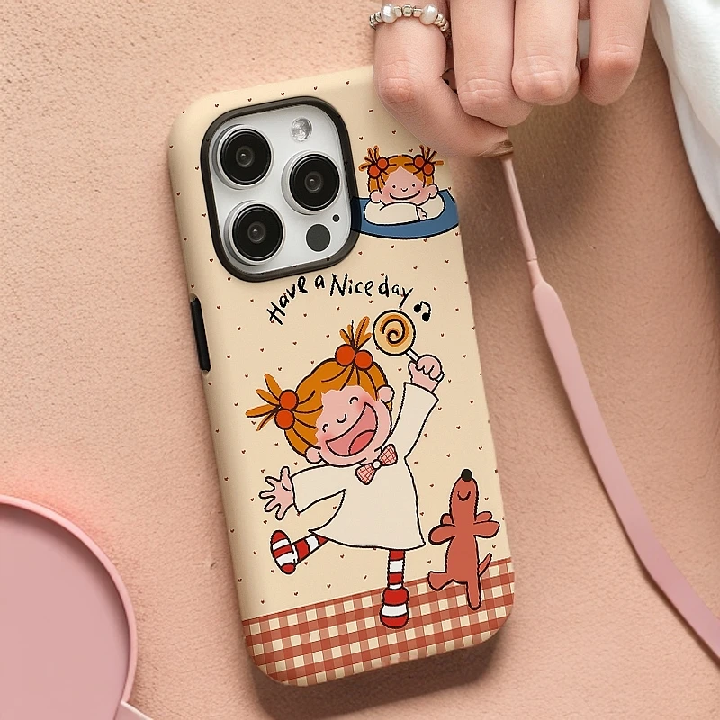 【棒棒糖女孩】菲林二合一适用苹果16promax手机壳iphone13/4防摔15