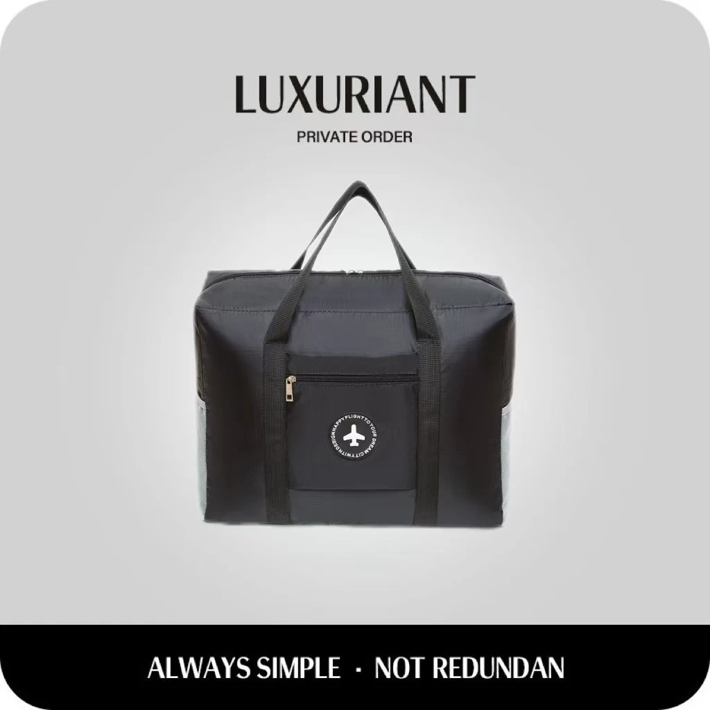 飞机标旅行包 44*35*18薄款黑色行李包骑士包