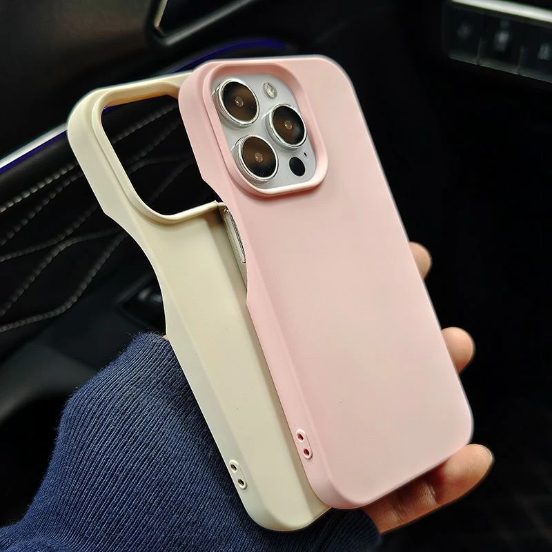 无按键极简风苹果14Promax手机壳iPhone13超薄12纯色11散热xr软壳