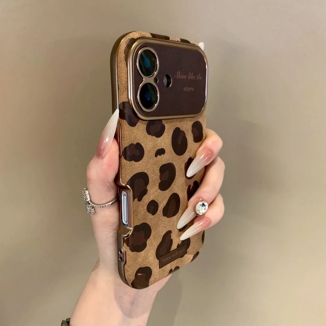 秋冬复古豹纹适用于iPhone16手机壳苹果15Promax小众14大视窗13女