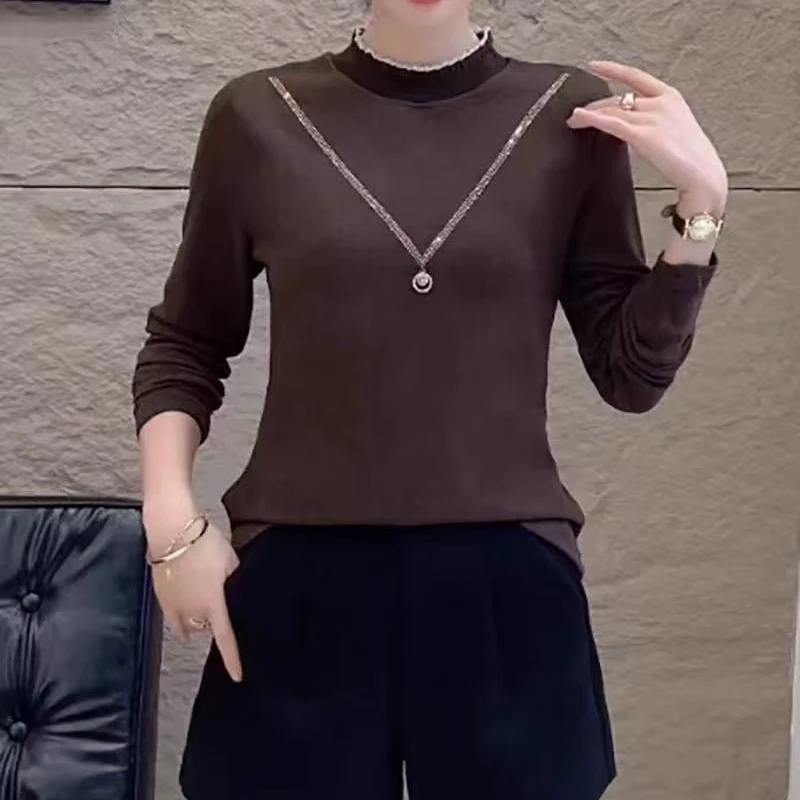 【桃姐宠粉】DJ683秋季时尚百搭气质长袖体恤上衣女