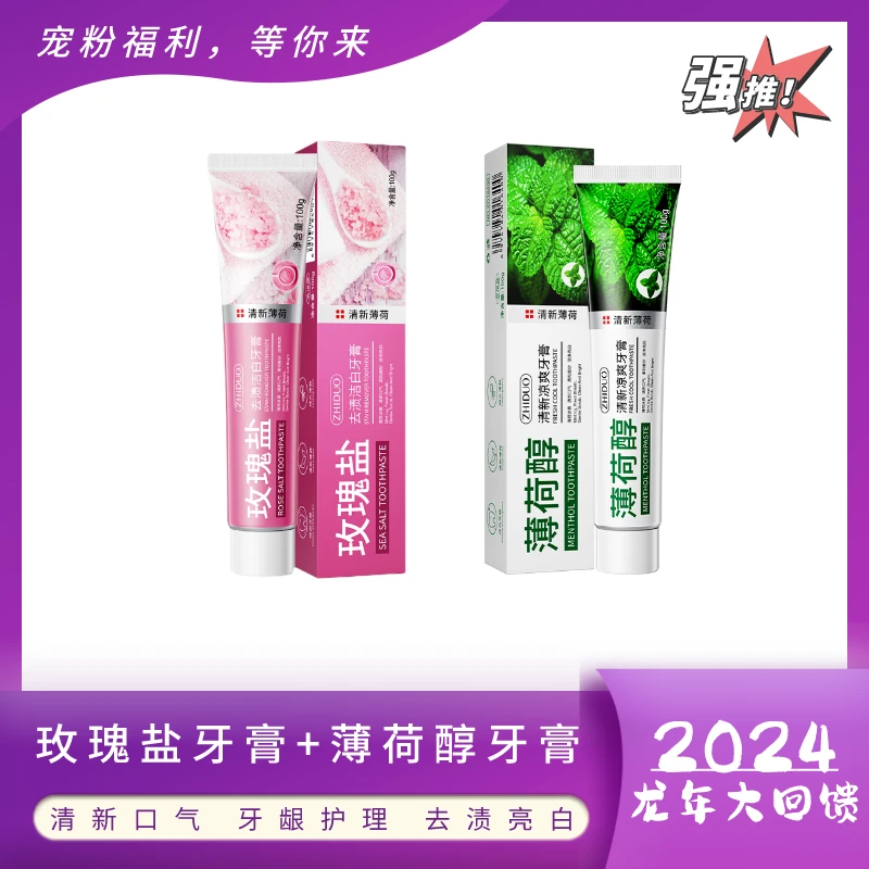 致朵薄荷醇清新凉爽牙膏100g(到手2支)