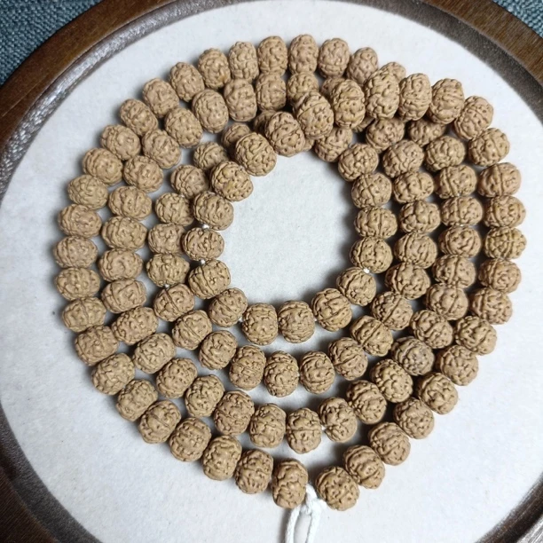 正宗五瓣深清理飞碟树王108长串下水精挑去黄金刚文玩佛珠手链