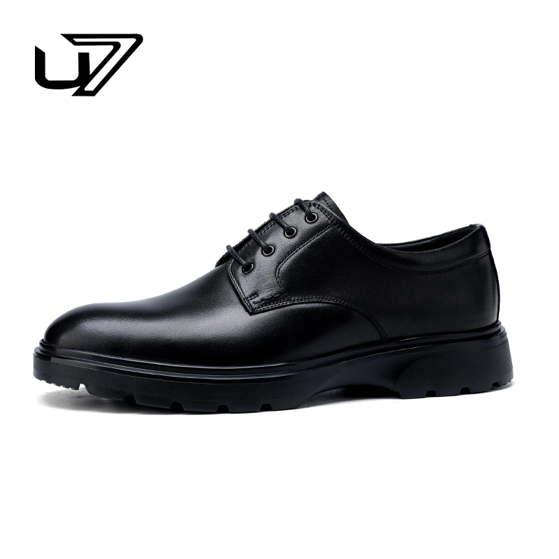 U7品牌男鞋真皮休闲鞋2024新款时尚百搭男士正装商务皮鞋6868007