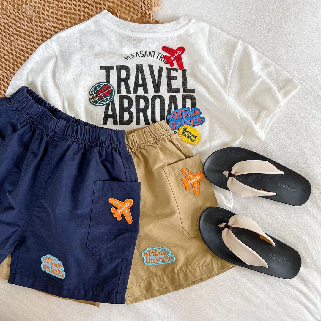 儿童短裤2025夏季新品男女童贴标休闲短裤宝宝韩版五分裤潮