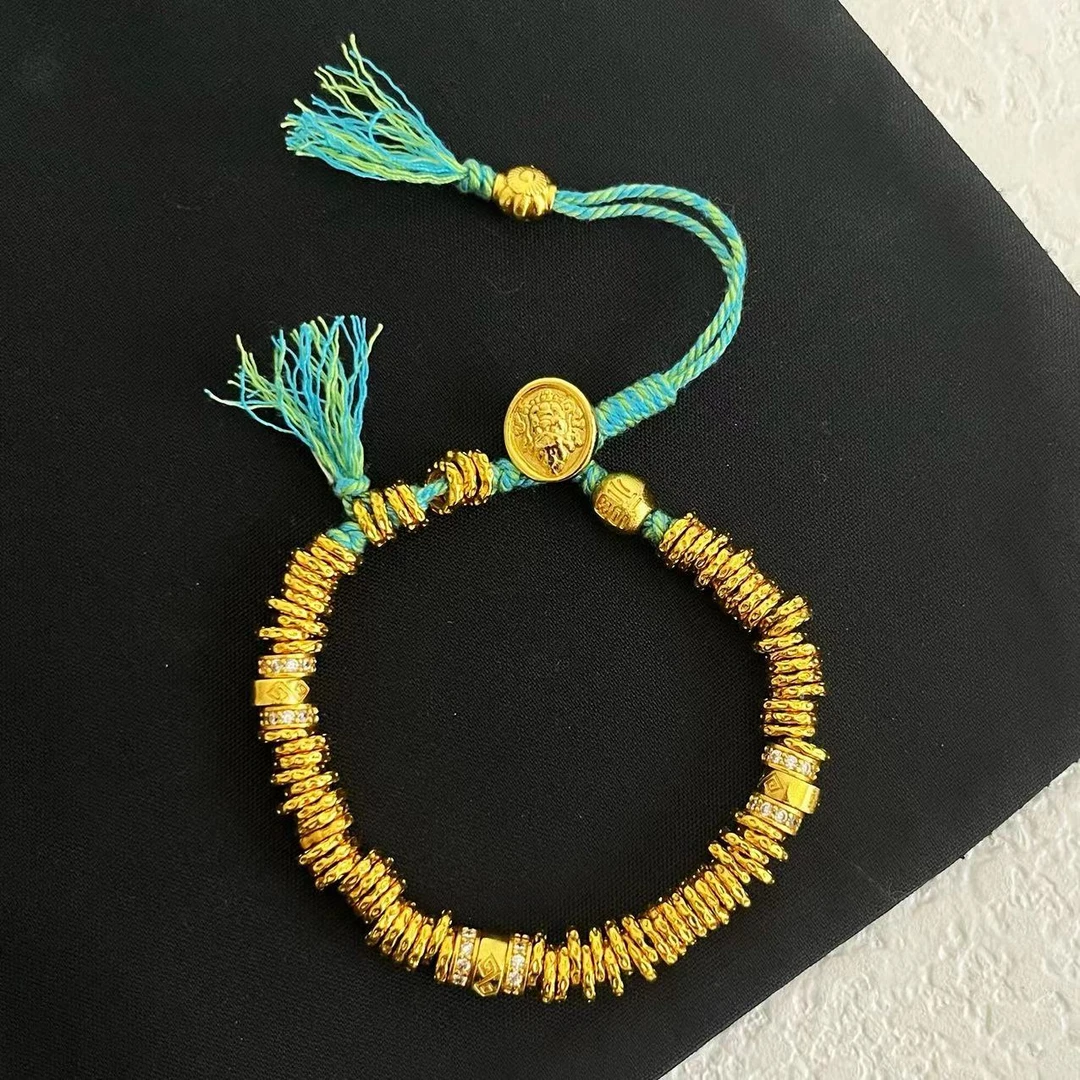 铜合金手链 毒饰高定   中式盘缠绿绳手链TQ020