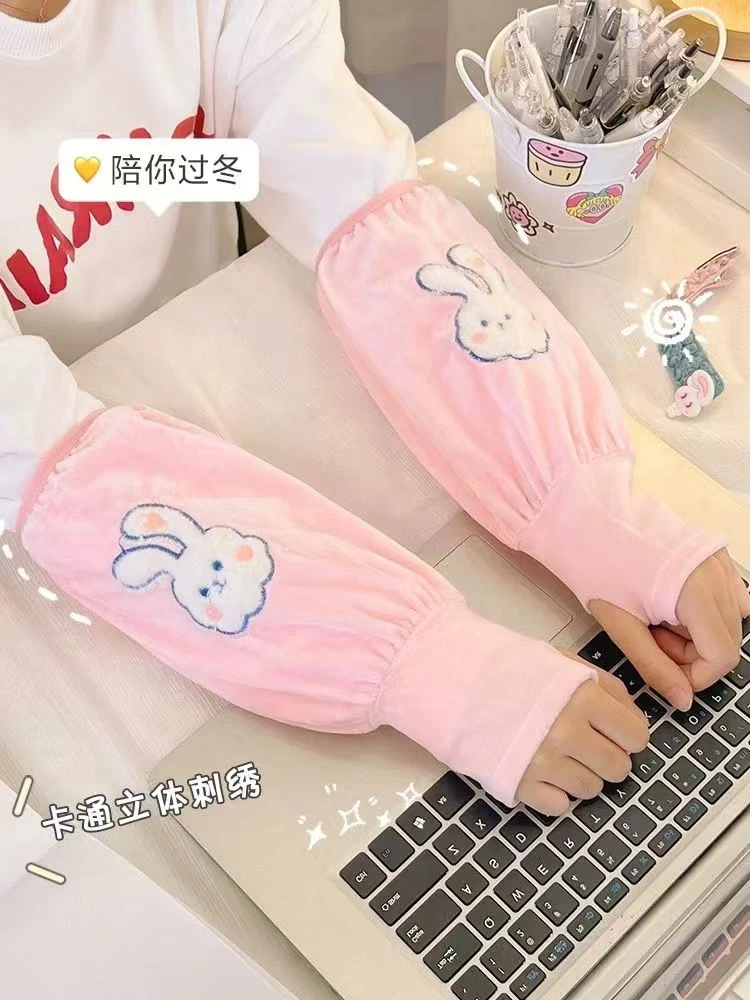 【冬季活动】二合一袖套手套秋冬加厚防污保暖2024新款护袖女款袖头