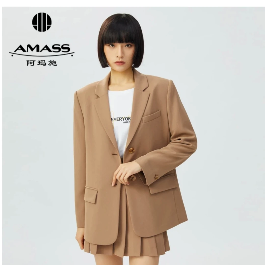AMASS/阿玛施 新款简约通勤气质西装外套宽松休闲西服5400204