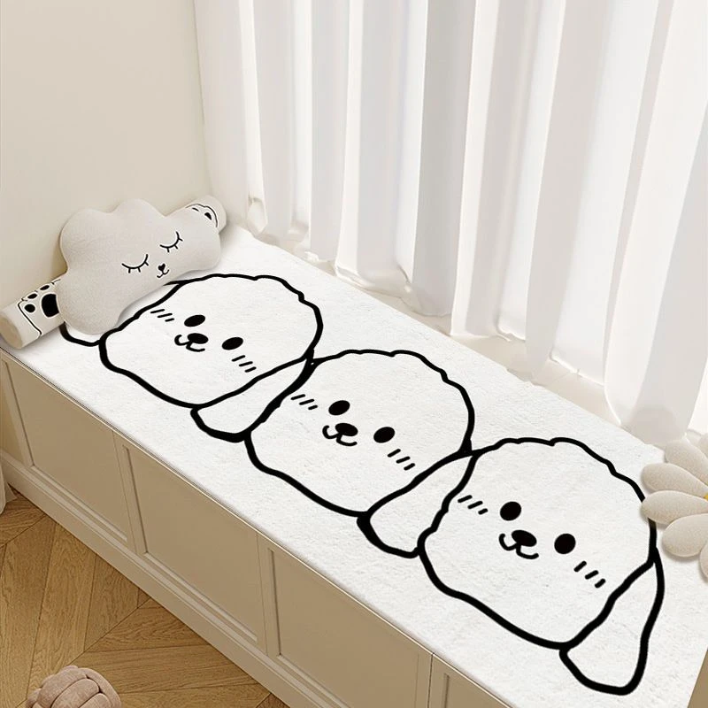 轻奢卡通仿羊绒家用窗台垫防滑垫飘窗地垫阳台垫榻榻米垫子飘窗垫