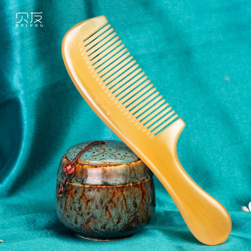 贝友羊角梳宽齿梳家用按摩头部头皮梳头顺发大齿梳加厚大号男女士