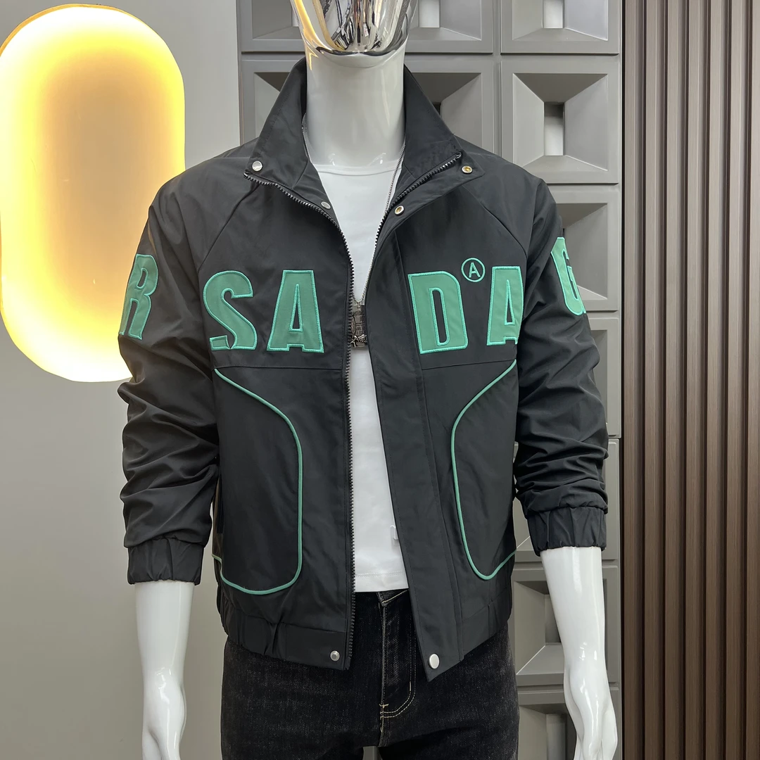 2025新款男士夹克痞帅春秋时尚韩版修身百搭帅气休闲潮牌上衣外套