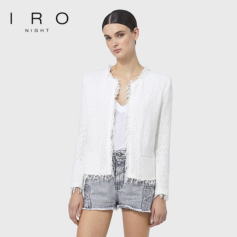 IRO Night 【金晨 周迅同款】法式经典粗花呢小香风短开衫外套女