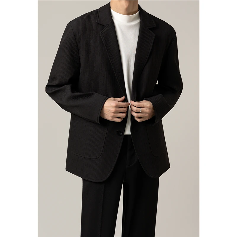 西装外套男高级宽松男装春秋夏季商务休闲男生单西潮流男士小西服