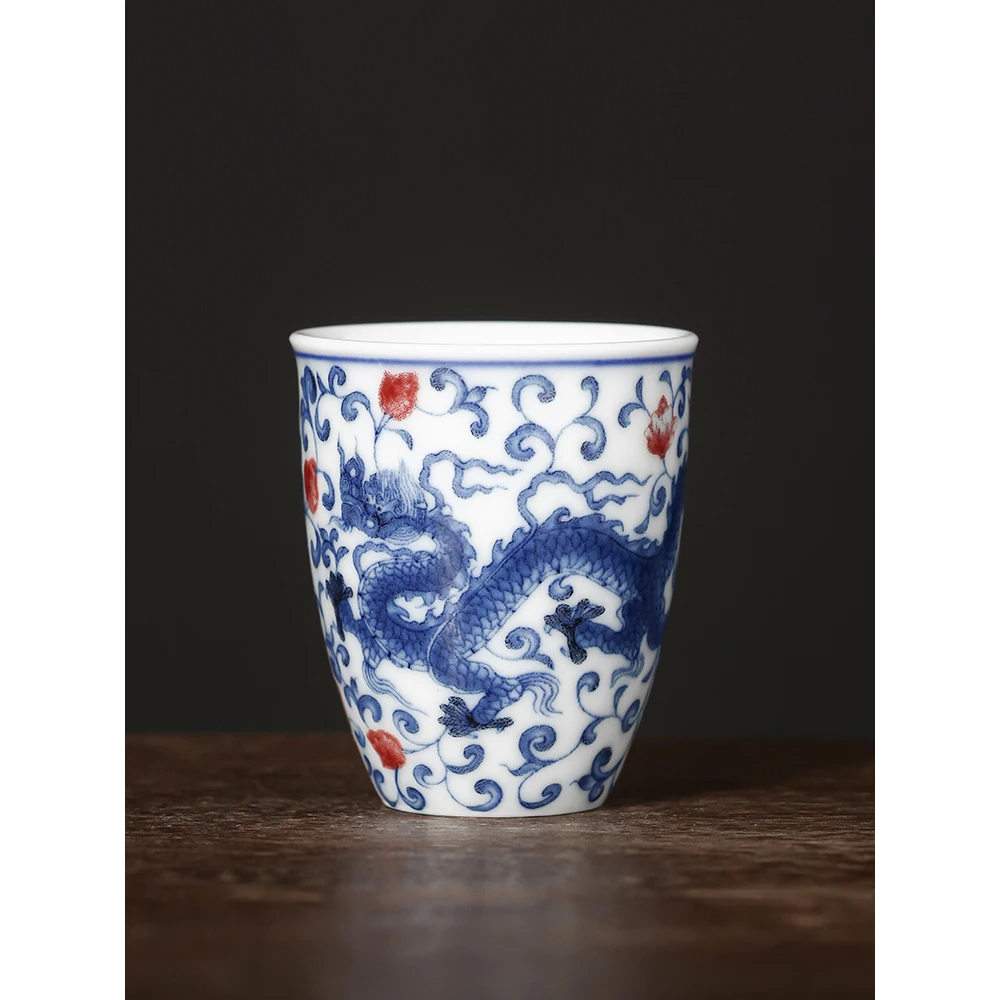 龙凤呈祥小福桶杯2023新款主人茶杯单个喝茶杯个人专用高档品茗杯