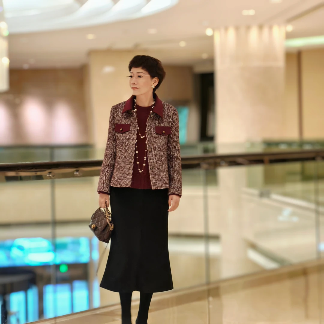 ［乌木玫瑰］92%初剪羊毛温暖柔软百搭拼接翻领复古气质轻职短外套